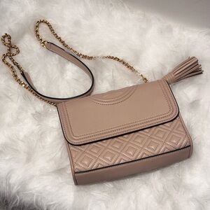 Tory Burch Fleming Convertible Leather Shoulder Bag